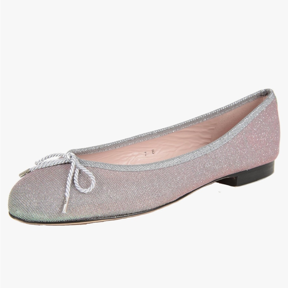 Paul Mayer Attitudes women’s silver iridescent glitter ballet flats shoes